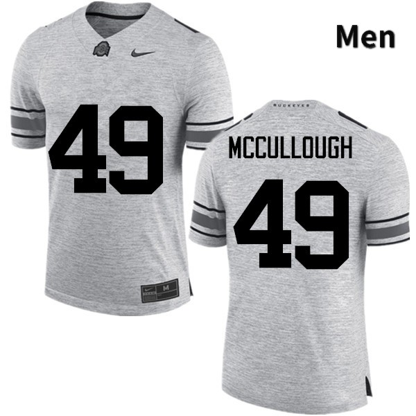 Ohio State Buckeyes Liam McCullough Men's #49 Gray Game Stitched College Football Jersey